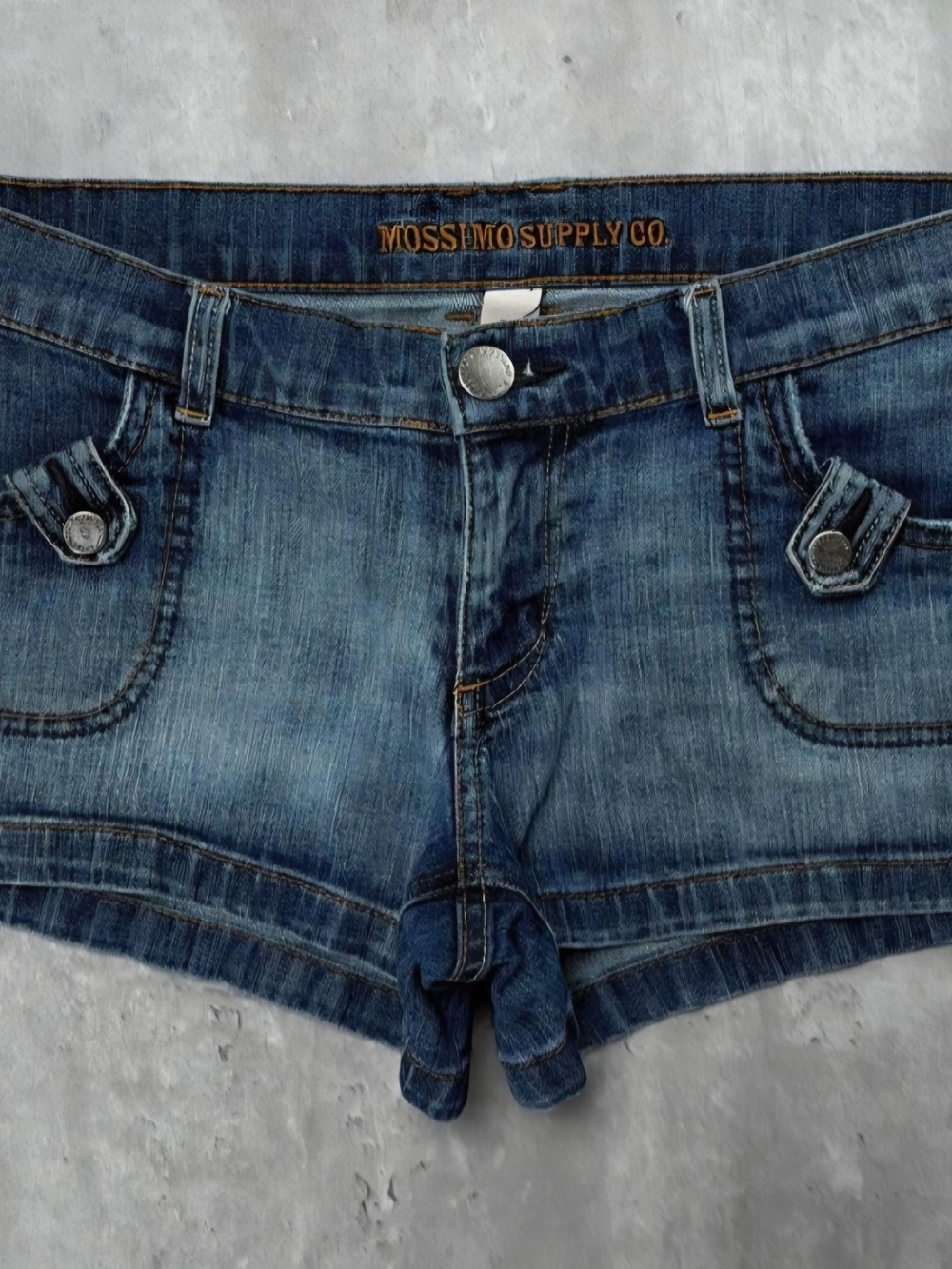 Mossimo Supply Co. Faded Blue Denim Shortie Shorts